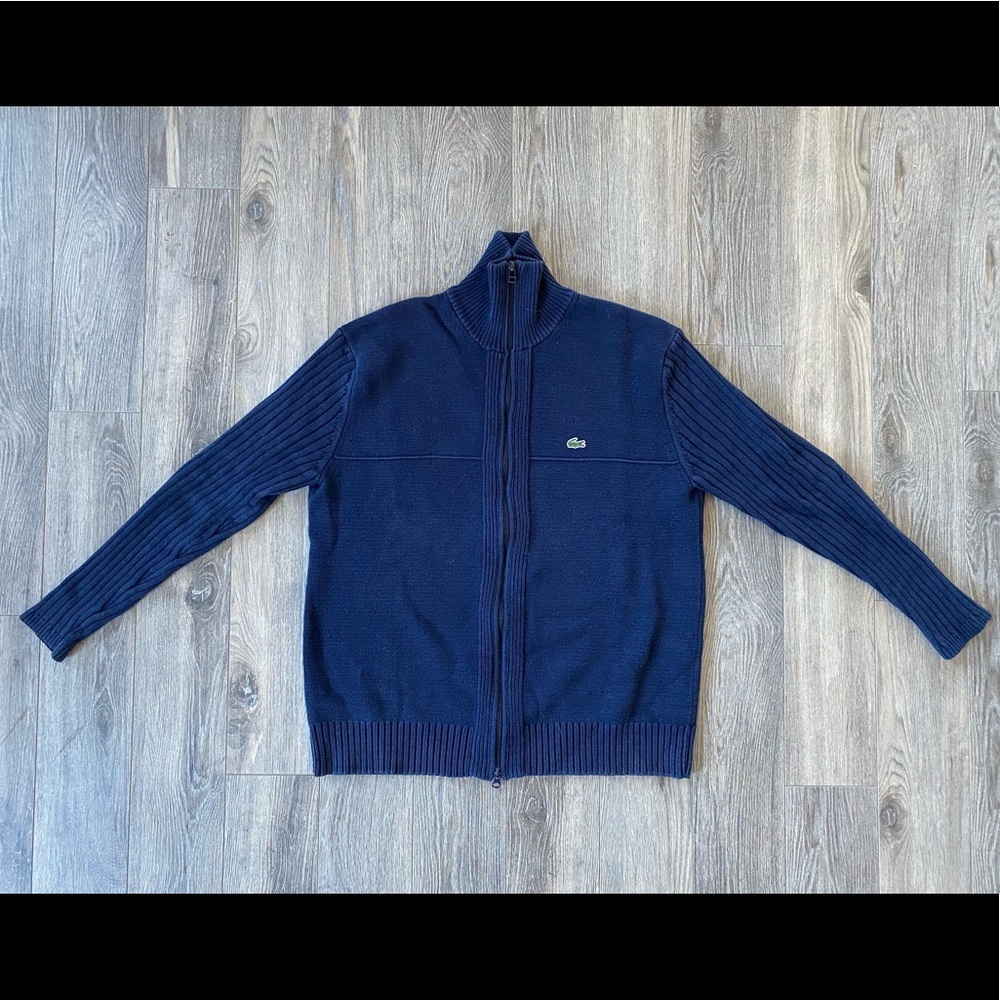 Lacoste Navy Full Zip Sweater
